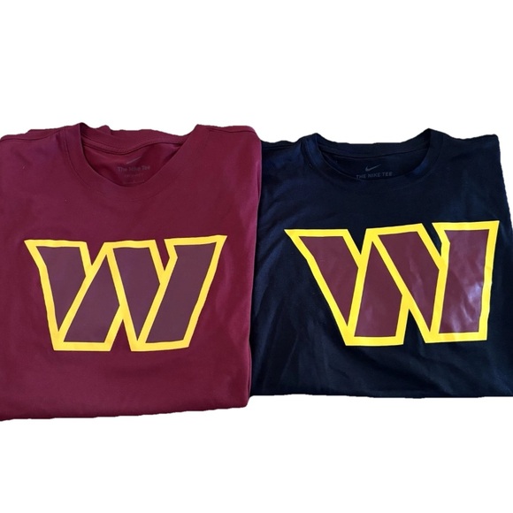 Lot (2) Nike Dri-Fit Washington Commanders NFL Football T-Shirts - Picture 1 of 12